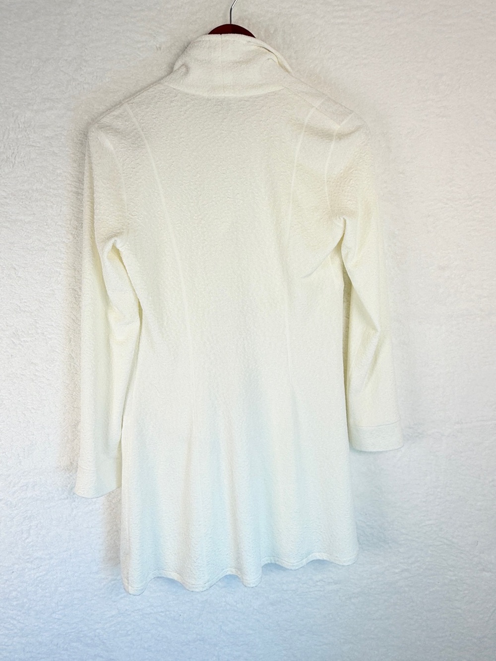 Eva Varro Textured Zip Accent Jacket Coat Womens Size Small Ivory avant garde - Picture 2 of 9